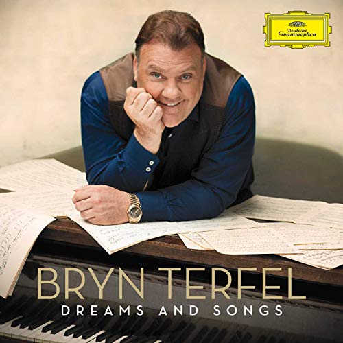 Bryn Terfel album cover, portrait of the opera singer with sheet music.