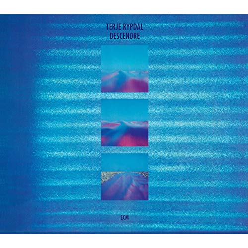 CD cover for Terje Rypdal’s “Descendre” with abstract blue and pink imagery.