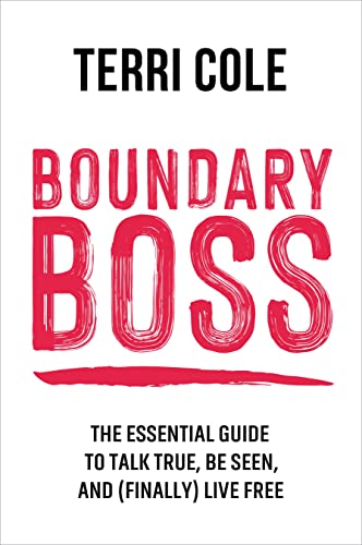 Book cover for Boundary Boss by Terri Cole with bold red text on white.