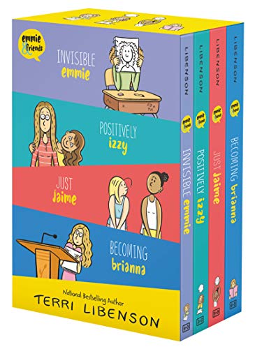 Four colorful graphic novels stacked together, featuring young female characters.