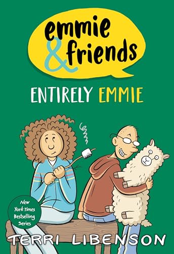 Cover of Entirely Emmie graphic novel showing a girl roasting a marshmallow and boy.