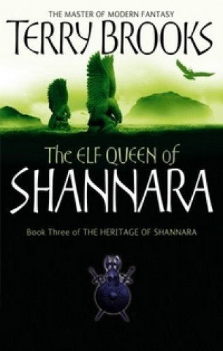 Book cover: "The Elf Queen of Shannara" with fantasy landscape imagery.