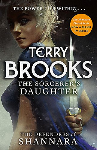 Book cover featuring a woman with a sword, titled "The Sorcerer's Daughter.