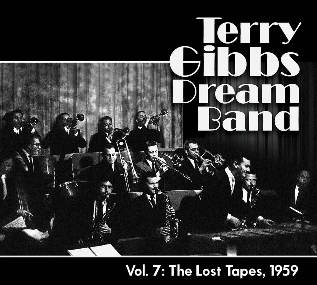Black and white jazz band album cover, "Terry Gibbs Dream Band, Vol. 7.
