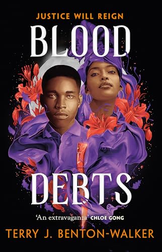Book cover: two young people with red flowers, dark background.