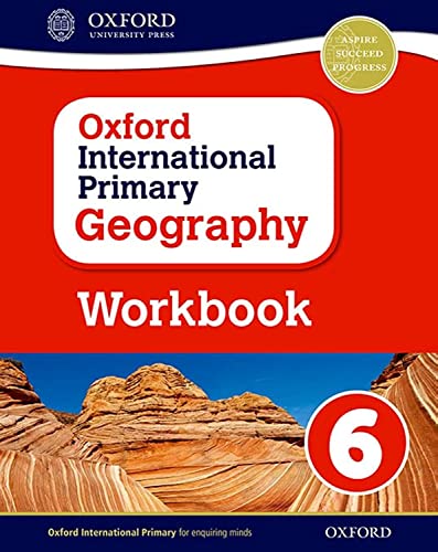 Red workbook cover for Oxford International Primary Geography, level 6.