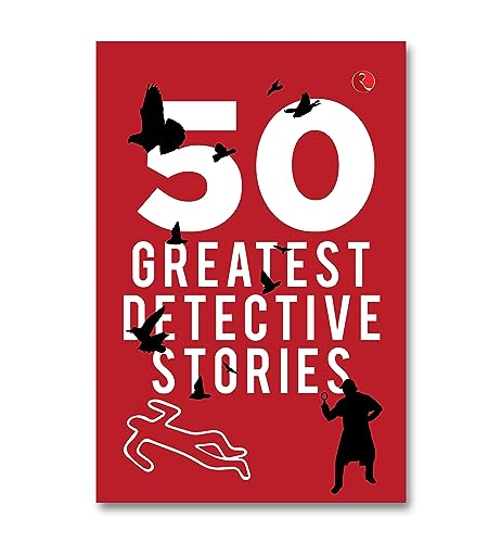 Red book cover with large white "50" and detective imagery.