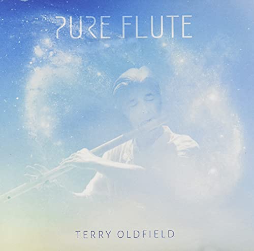 CD cover for Terry Oldfield’s “Pure Flute” featuring a man playing flute.