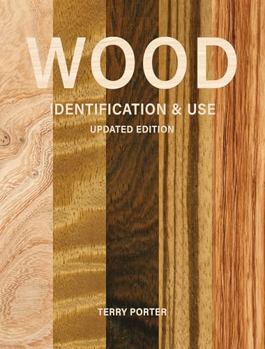 Book cover with vertical wood grain panels and the title Wood Identification & Use.