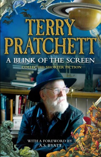Book cover featuring author Terry Pratchett and fantastical imagery.