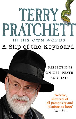 Book cover featuring Terry Pratchett wearing a black hat, with text and a snake.