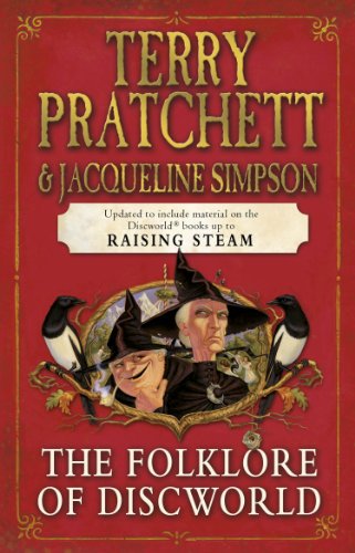 Book cover: “The Folklore of Discworld” with wizards and magpies.