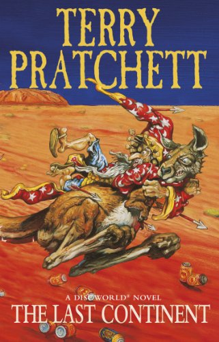 Book cover: a colorful illustration of a person riding a kangaroo.