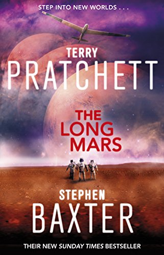 Book cover: "The Long Mars" with astronauts on a red planet.
