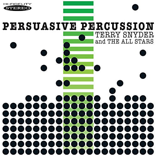 Album cover with black dots and green horizontal stripes against a white background.