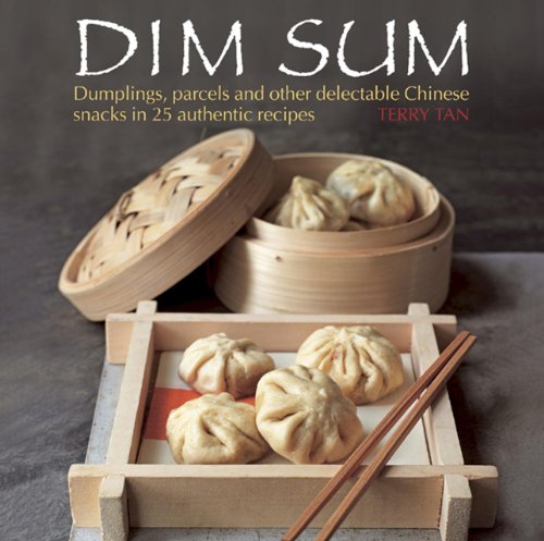 Colorful cookbook cover featuring steamed dumplings and Chinese snacks on a traditional background.