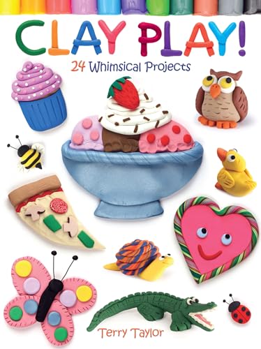 Book cover featuring colorful clay creations: sweets, animals, and shapes.