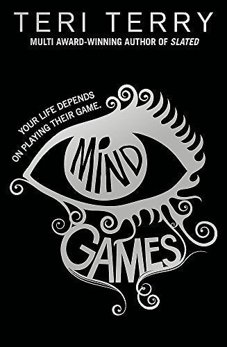 Book cover for "Mind Games" featuring a stylized silver eye.