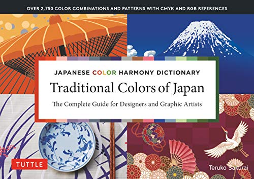 Book cover featuring Japanese patterns, Mount Fuji, and color palettes.