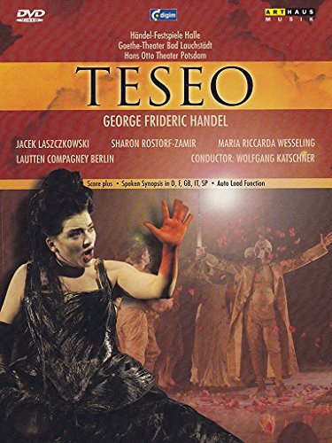 DVD cover for opera "Teseo" featuring a dramatic stage performance.