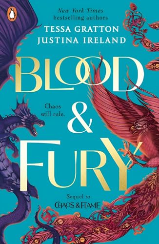 Book cover featuring a purple dragon and a red phoenix on a teal background.