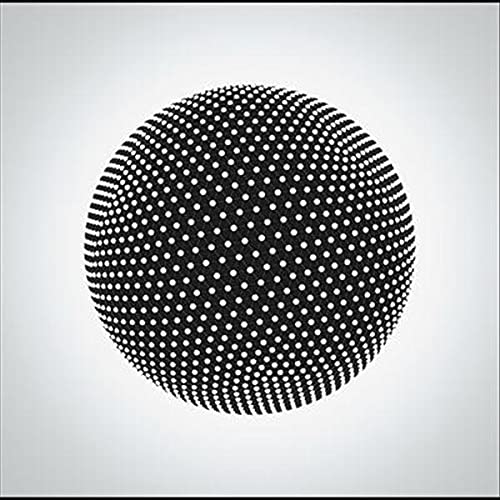 Black and white optical illusion sphere, album cover for Tesseract.