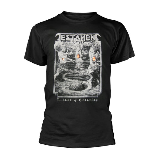 Black t-shirt with grey "Testament - Titans of Creation" album artwork.