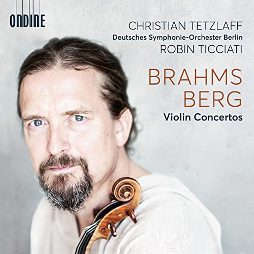 CD cover featuring violinist Christian Tetzlaff and a violin scroll.