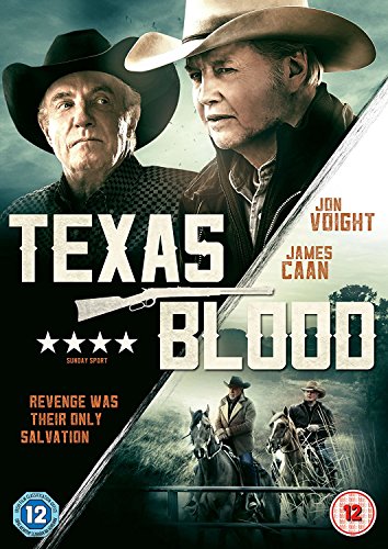 "Texas Blood DVD cover featuring Jon Voight and James Caan in cowboy attire."
