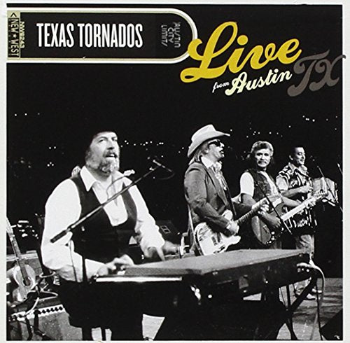 CD cover of Texas Tornados performing live with musicians onstage.