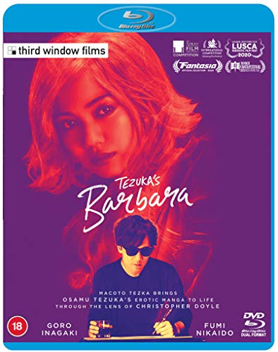 Blu-ray cover for Tezuka’s Barbara, featuring two portraits and film awards.