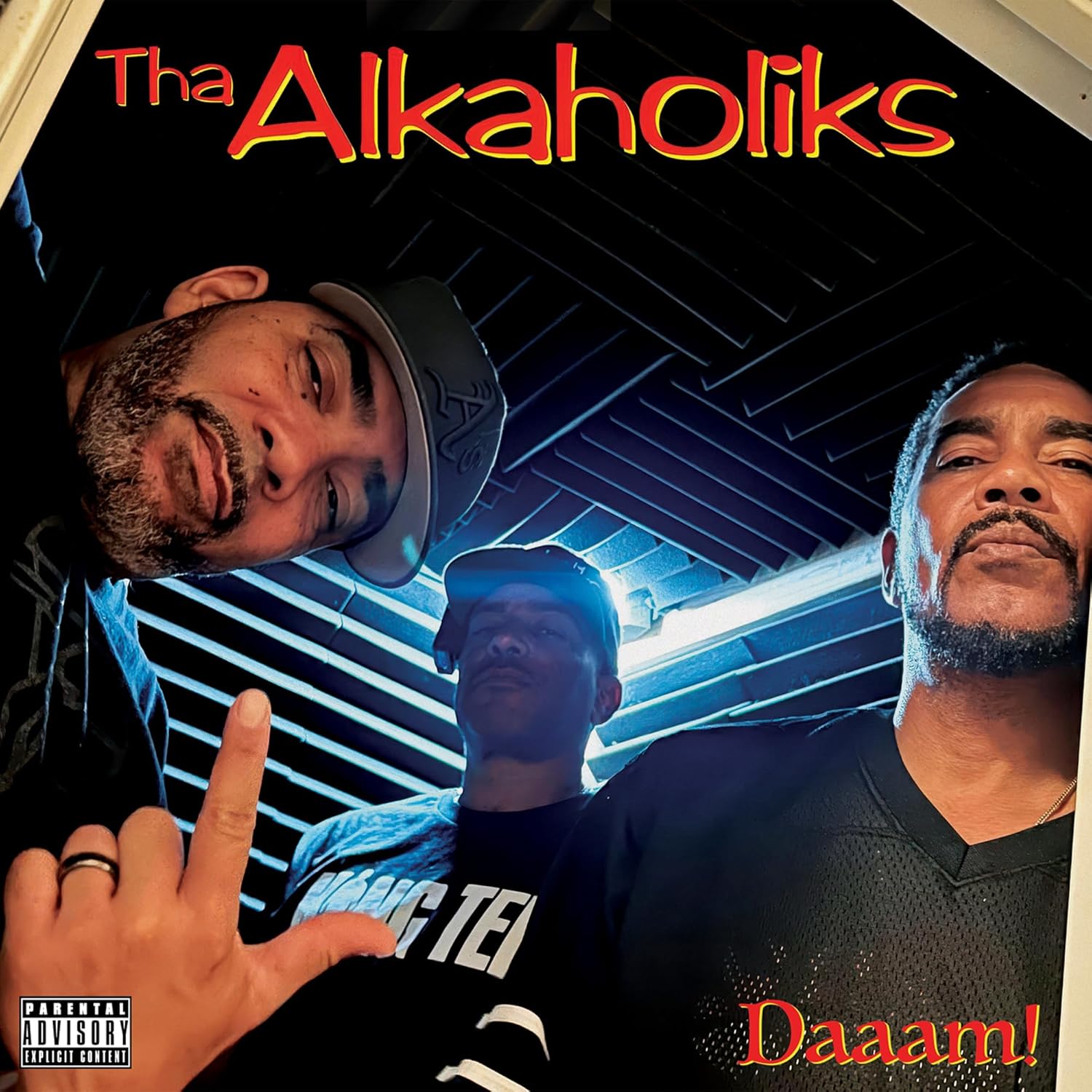 CD cover for Tha Alkaholiks’ “Daaam!” featuring three men.