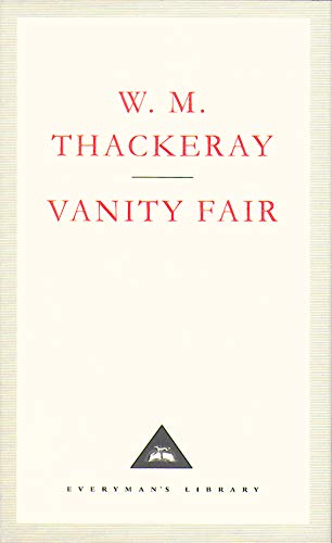 Cream book cover with red text: "W.M. Thackeray, Vanity Fair.