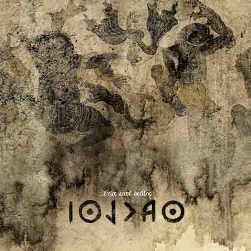 CD cover with faded, textured imagery of figures and abstract text.