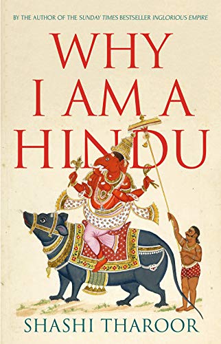 Book cover: "Why I Am a Hindu" with Ganesha riding a bull.
