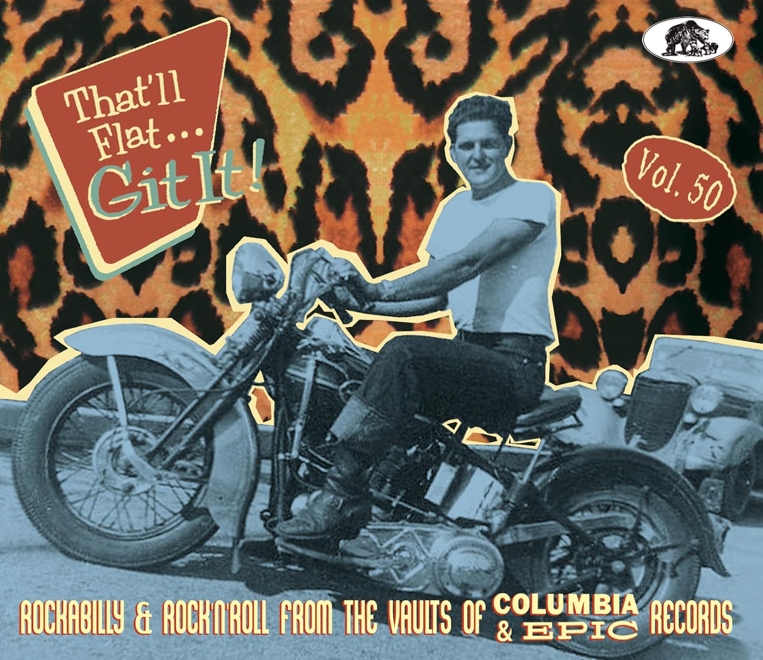 CD cover: black and white photo of a man on a motorcycle.