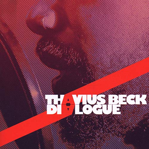 CD cover for Thavius Beck’s “Dialogue” with abstract red and black design.