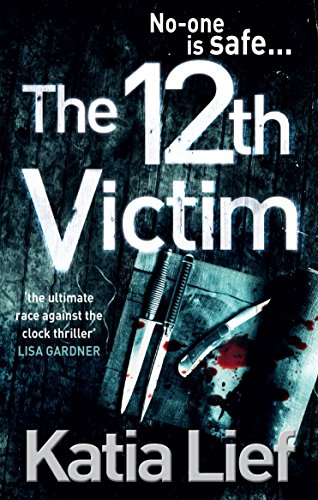 Book cover: "The 12th Victim" with knives, blood, and dark tones.