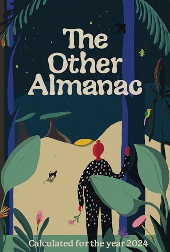 2024 almanac cover with illustrated forest scene and figure.