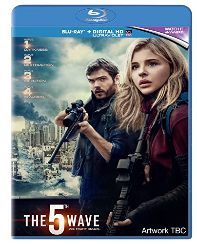 The Blu-ray cover for "The 5th Wave" features a man and woman holding guns.