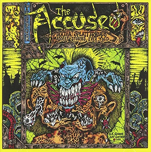 CD cover for "The Accused" with a grotesque, colorful monster illustration.