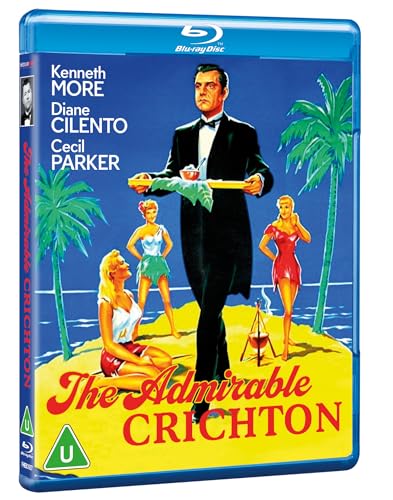 Blu-ray cover art featuring a butler on a tropical island with three women.