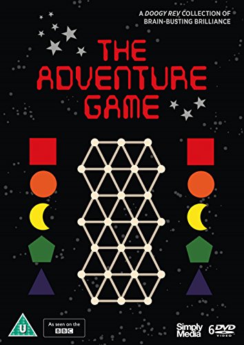 DVD cover for "The Adventure Game" with geometric shapes and stars.