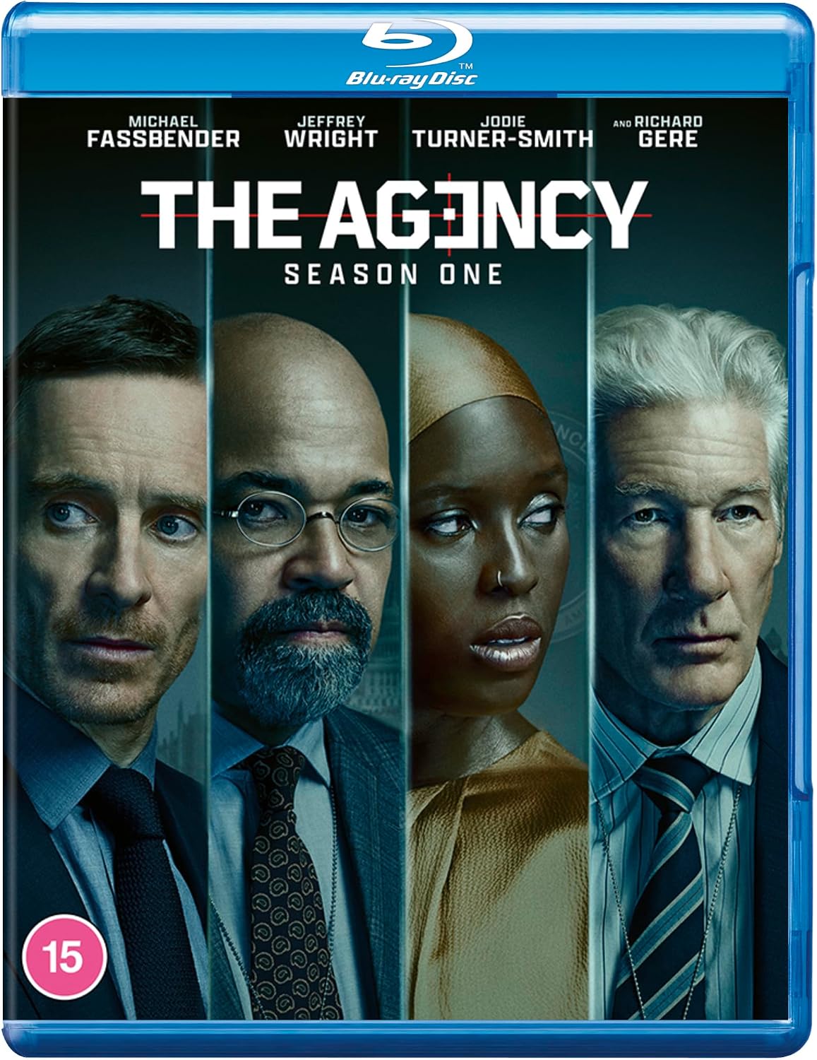 Blu-ray cover for "The Agency" featuring four actors in portrait panels.