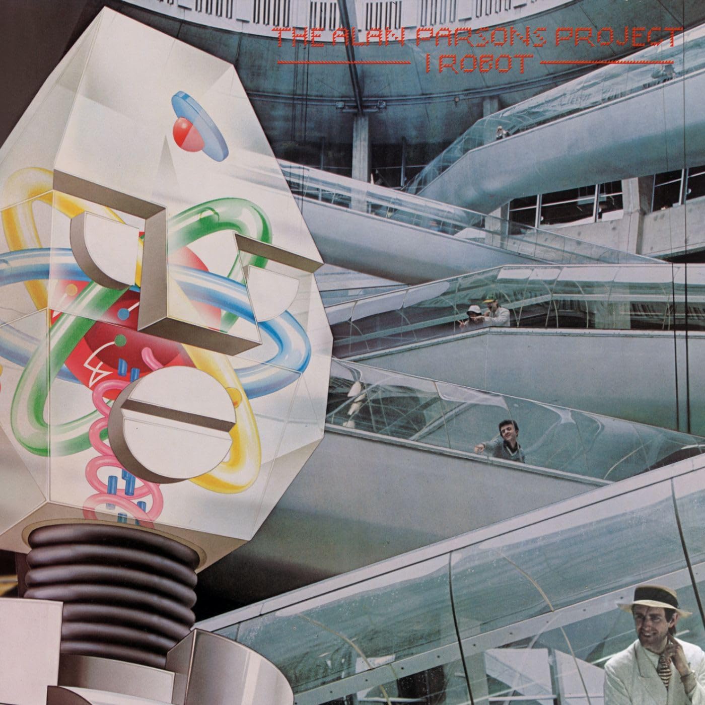 Album cover for "I Robot" by The Alan Parsons Project, futuristic art.