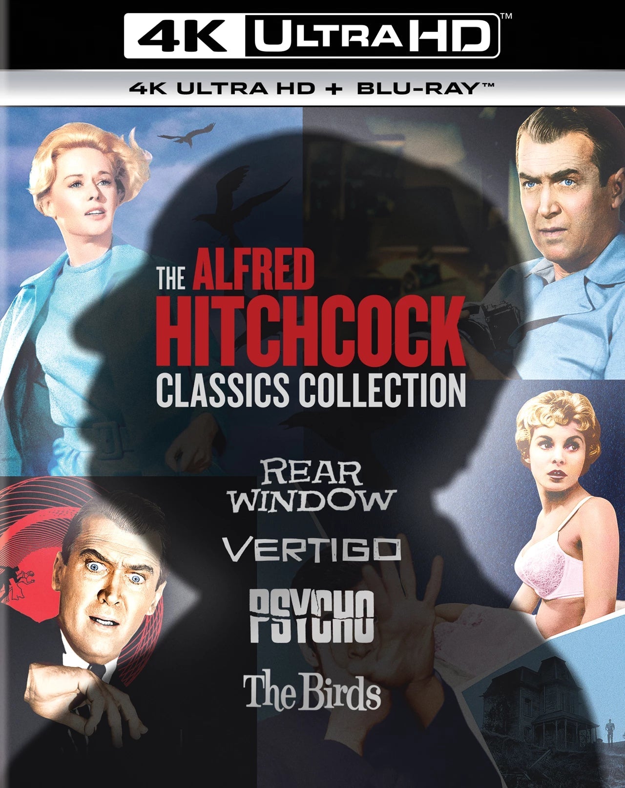 Alfred Hitchcock Classics Collection Blu-ray cover featuring film stills and titles.