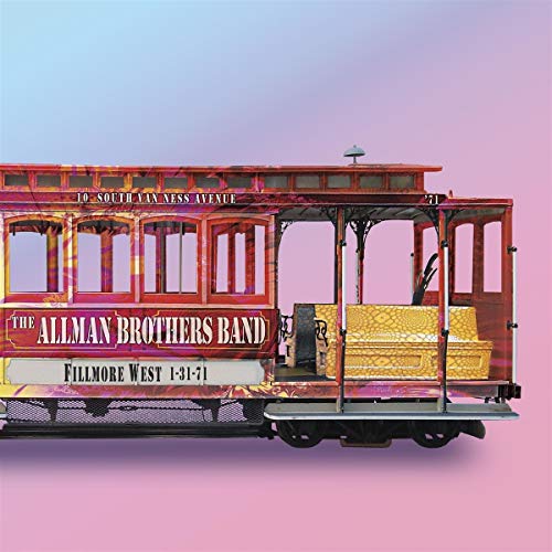 Vinyl album cover for The Allman Brothers Band, featuring a red trolley car.