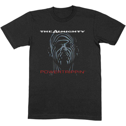 Black unisex t-shirt, size XX-Large, with graphic design "Powertrippin'".