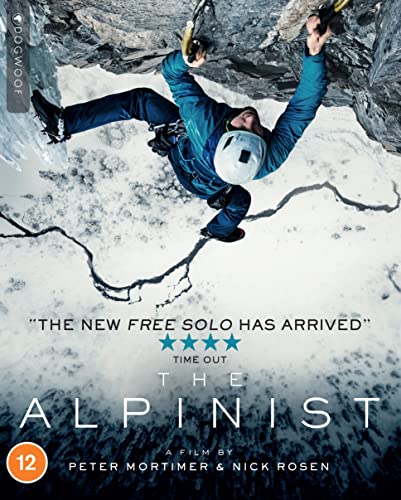 Blu-ray cover for "The Alpinist" showing a rock climber on a steep cliff.