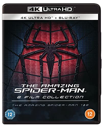 Blu-ray case for “The Amazing Spider-Man 1 & 2” in 4K Ultra HD.